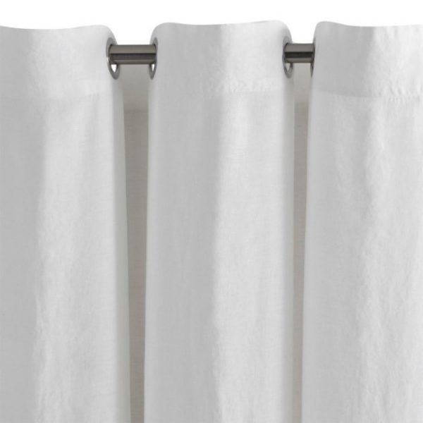 Plain White Linen Curtain