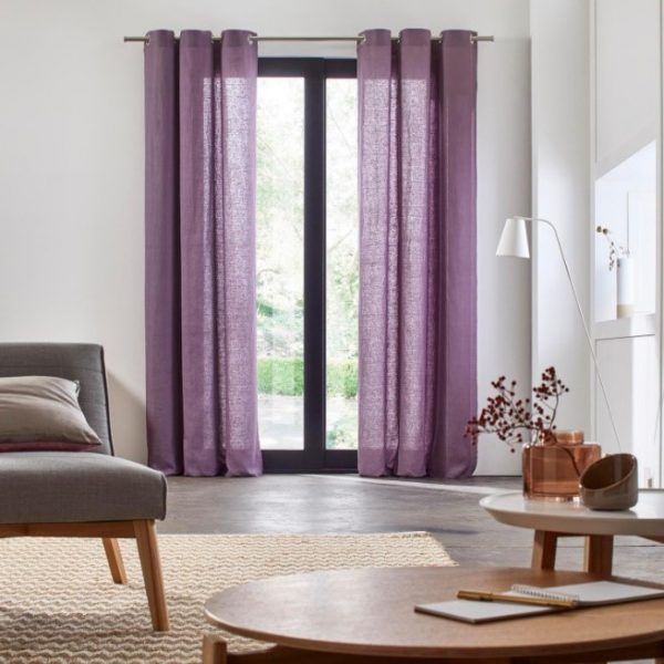 Light Purple Linen Curtain