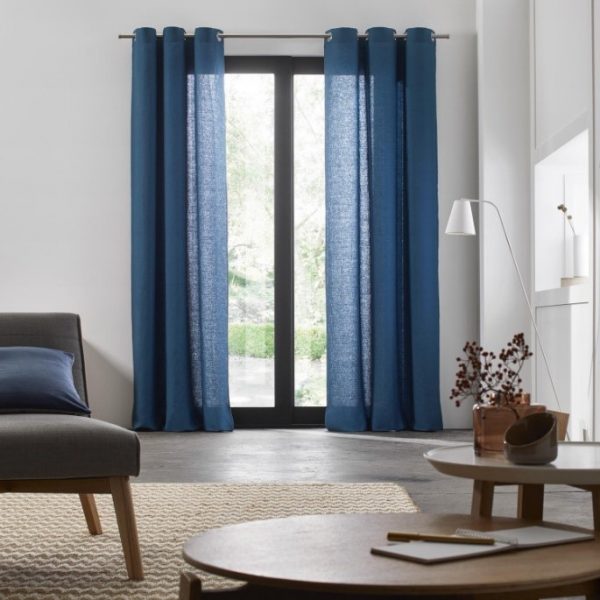 Light Blue Linen Curtain