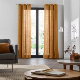 Burnt Orange Linen Curtain