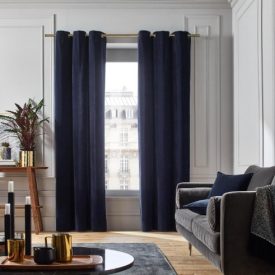 Navy Blue Velvet Curtain