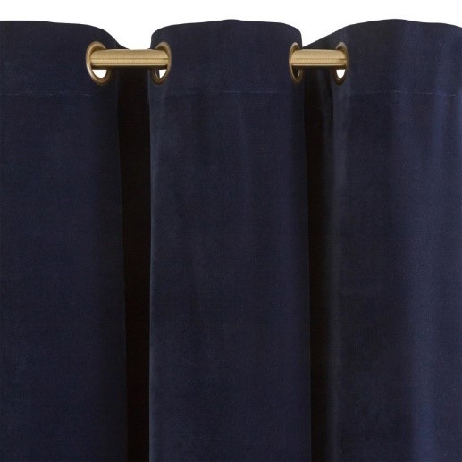 Navy Blue Velvet Curtain