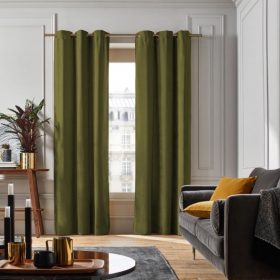 Olive Green Velvet Curtain